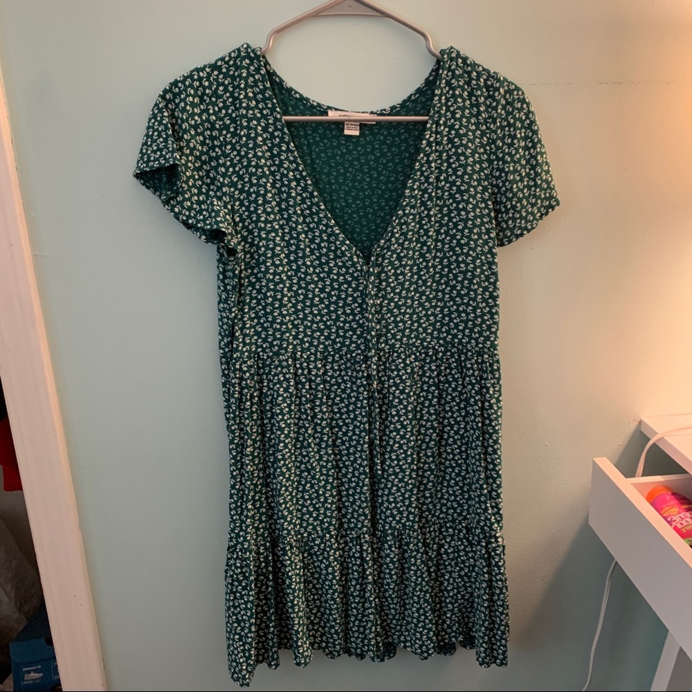 American Eagle Green Tiered Babydoll dress